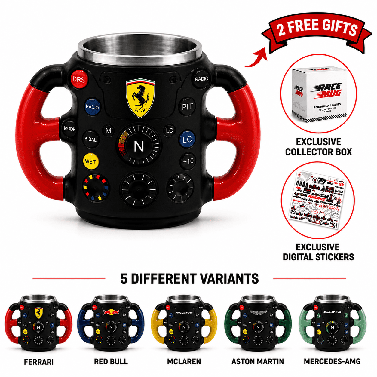 RaceMug™ — F1 Steering Wheel Mug